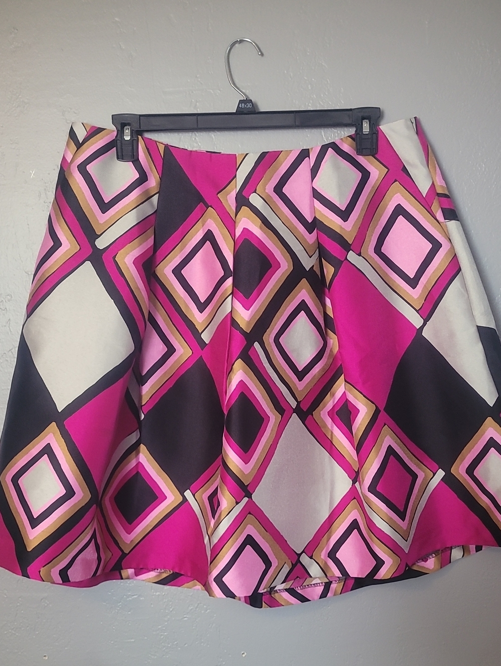 Lane Bryant Pink and Black Geometric Circle Skirt